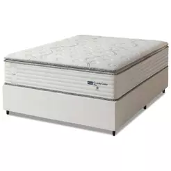 Cama Box Casal Colchão Molas Guarda Costas Max Com Pillow Probel 138x188x78cm Branco / Cinza