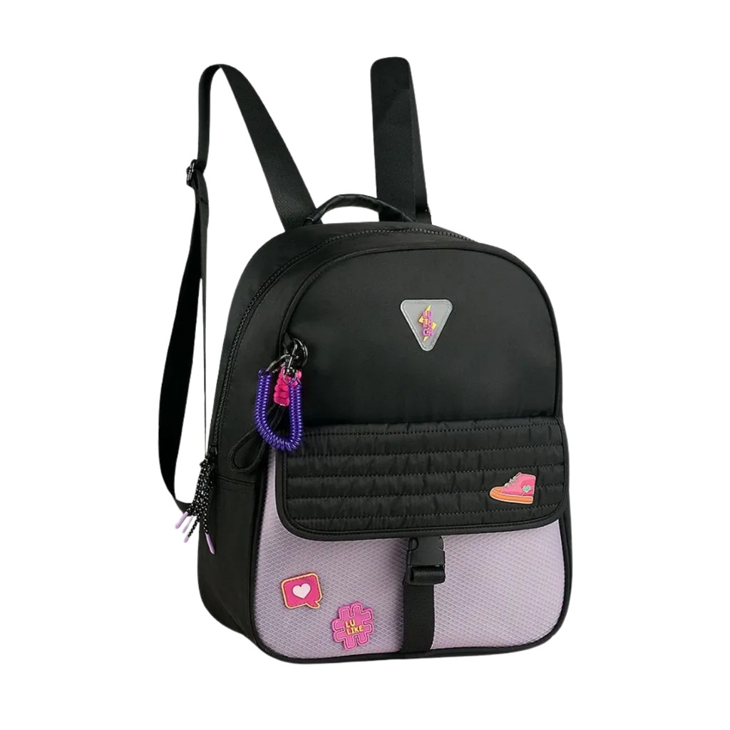 Mochila Bolsa Lulike Youtuber C/ Bolso Antifurto e Chaveiro Estiloso Ideal Para Fãs da Luluca Escolar Juvenil - Semax