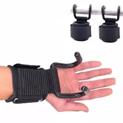 Par de Luva Metal Treino Straps Gancho Musculação Crossfit Funciona