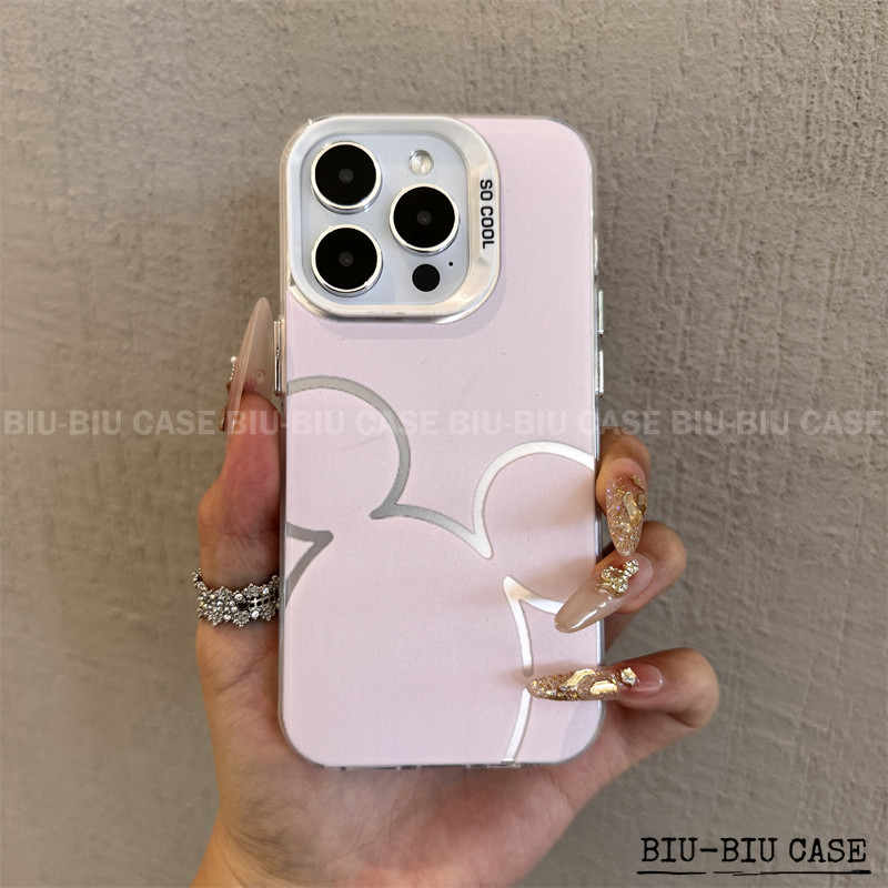 Capinha capa de Mickey Mouse Recortado iPhone 17 11 12 13 15 14 16 Pro Max Xr Xs Max 7+ 8+ pulseira rosa Capa TPU choque — imagem 2 de 2