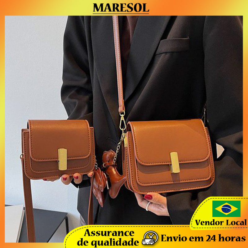 MARESOL Popular Pequena Bolsa Quadrada All-Match Moda Cross-Body Bolsa Pequena Textura Feminina Moda Commuter Bolsa de O