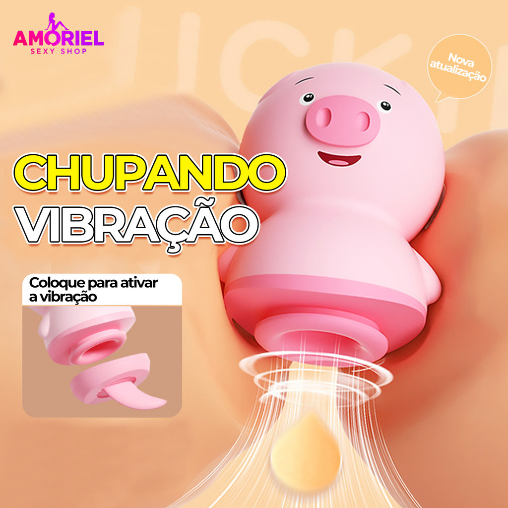 Mini Vibrador Portátil Rosa · Design De Porco 6 Frequências USB Envio Discreto em Oferta na Shopee