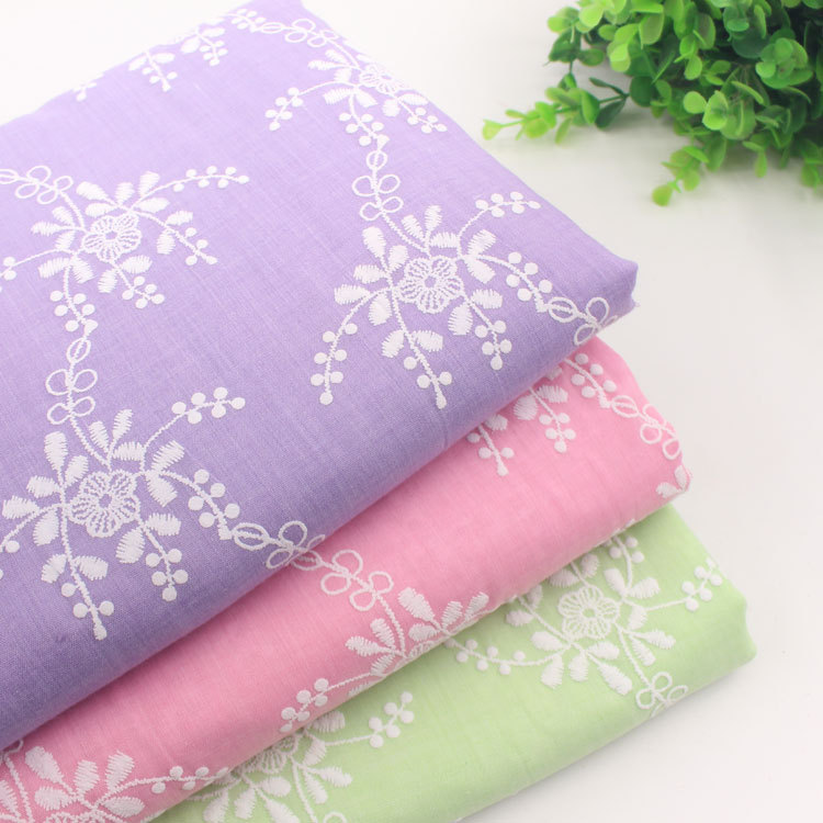 Mori clássico rosa roxo verde Base de borracha impressão estilo fino poliéster algodão tecido roupas Han roupas saia cor