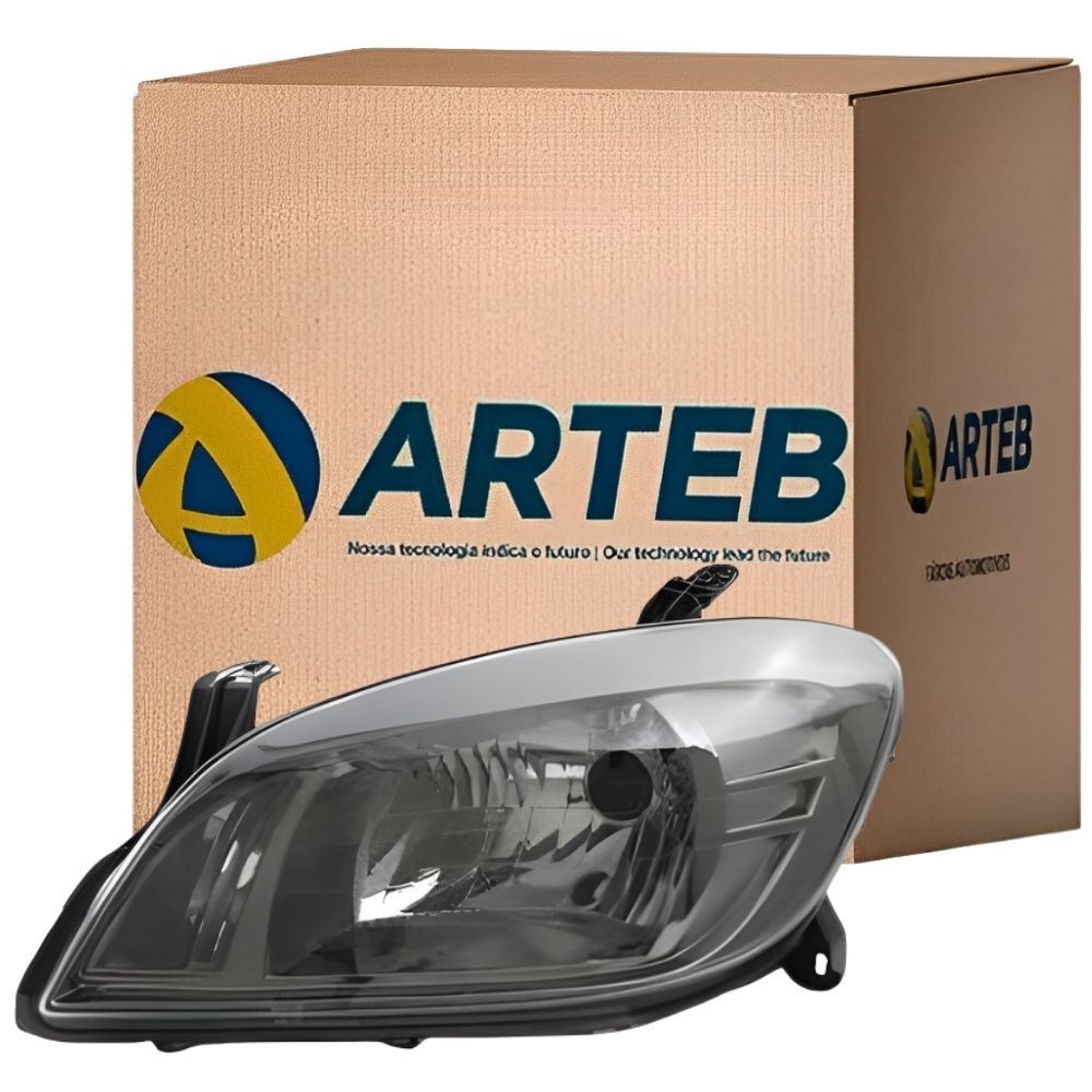 Farol Esquerdo Celta Prisma 2007 2008 2009 2010 2011 Moldura Dark Chrome