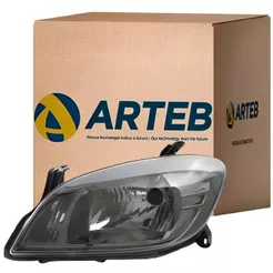 Farol Esquerdo Celta Prisma 2007 2008 2009 2010 2011 Moldura Dark Chrome