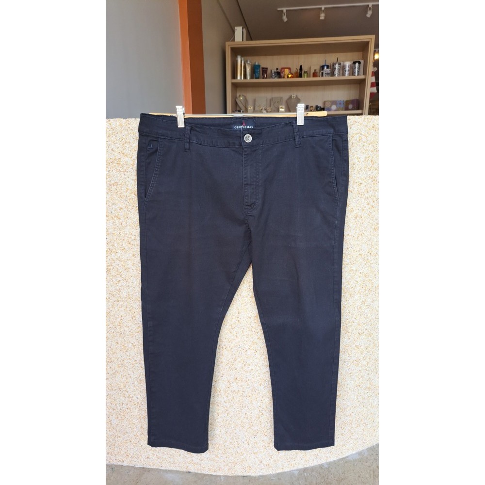 Calça masculina social slim fit preta Gentleman (XM - 52/54)
