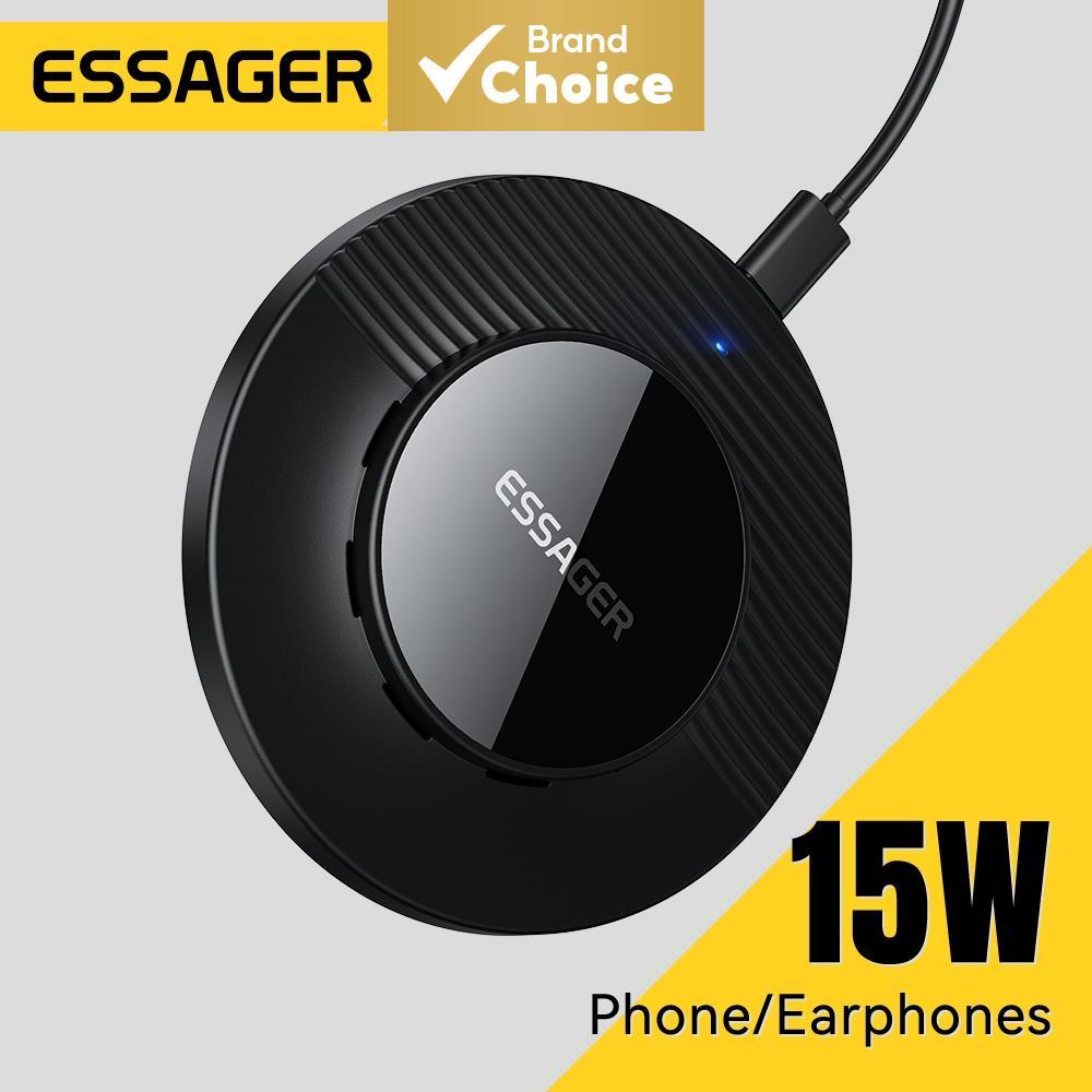 Carregador Sem Fio 2 Em 1 Essager Para Fones De Ouvido De Telefone Desktop Smart Chip Suporte De Carregamento De Baixa T