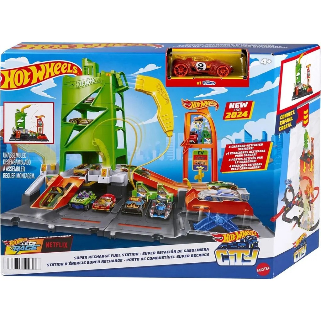 HOTWHEELS  CITY PISTA POSTO DE COMBUSTIVEL SUPER RECARGA