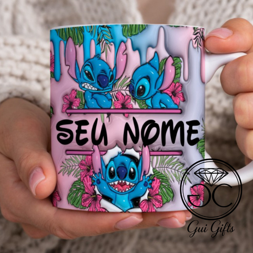 Caneca Xícara Personalizada Stitch e Lilo Com Seu Nome Porcelana 325ml Presente Criativo em Oferta na Shopee