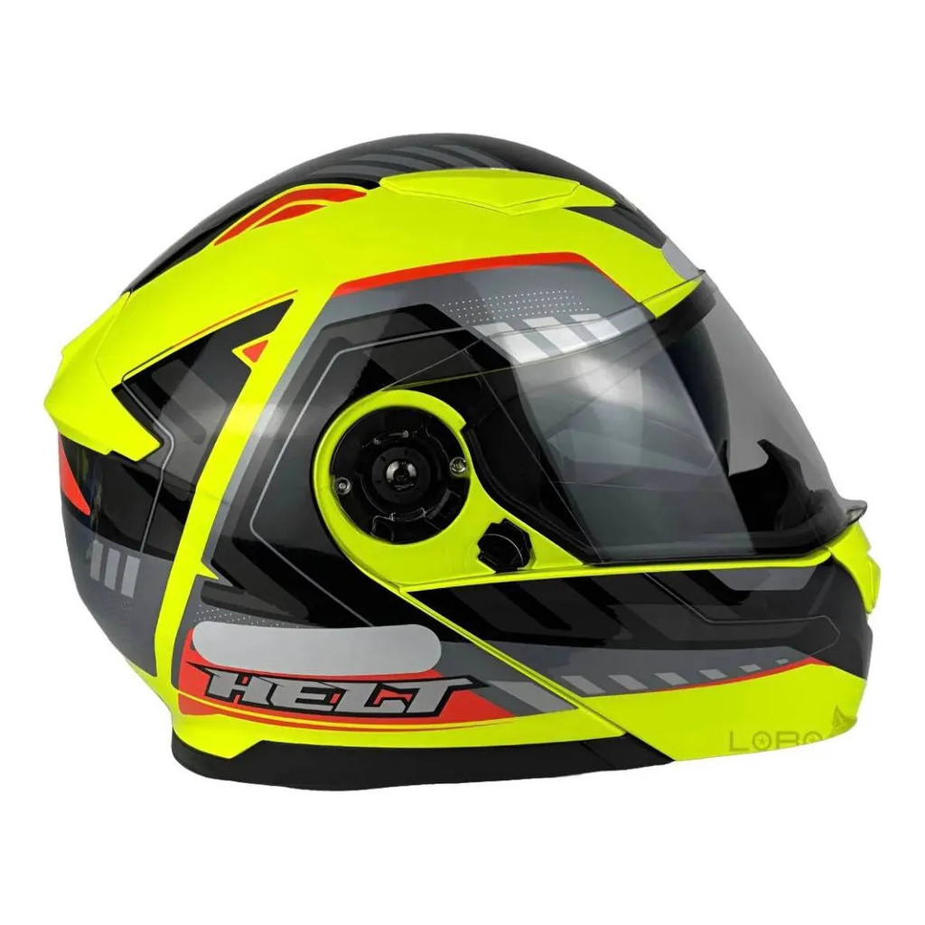 Capacete Helt Robocop Hippo Glass Viken Cinza Amarelo