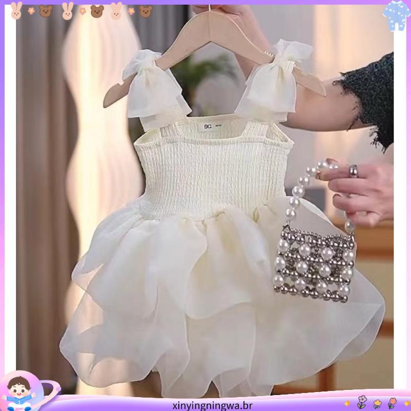 Vestido de verão lindo vestido preto novo vestido feminino feminino coreano bebê vestido de princesa