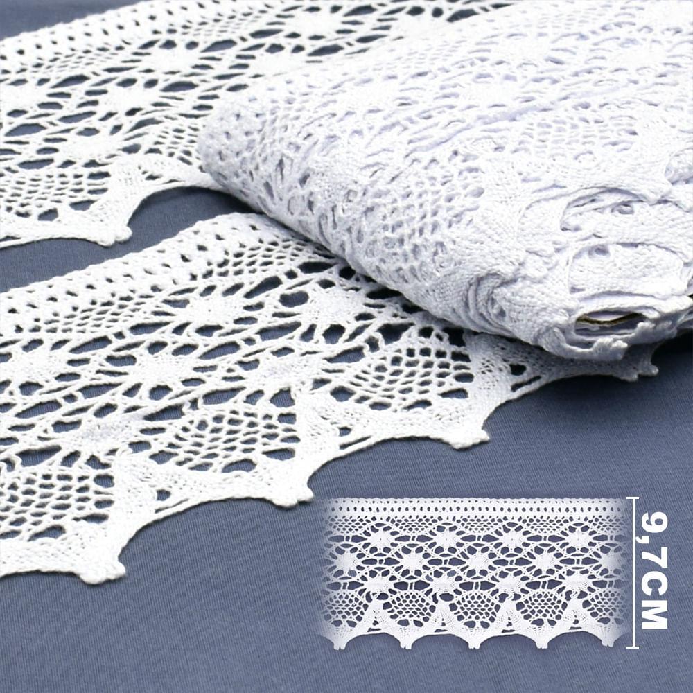 Renda de Algodão ArtePunto RA012 Branca 9,7cm - 10 Metros