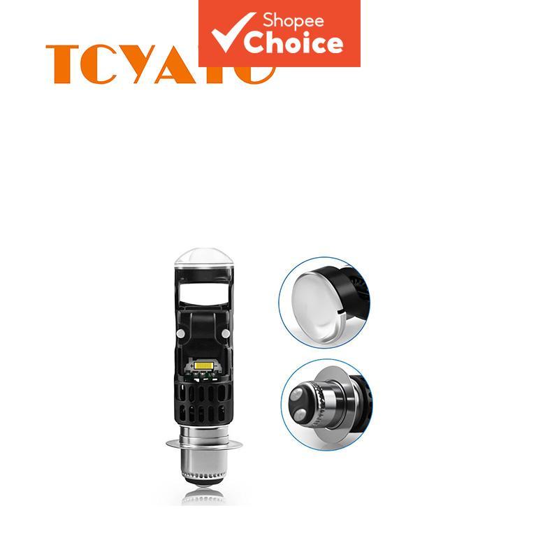 TCYATO Novo farol de LED para motocicleta 28W P15D com design de lente, carcaça e iluminação RGB eyeline