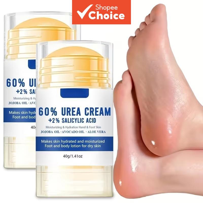 Creme para Pés Ureia & Aloe Vera 60%, Hidratação Intensiva para Pés Rachados, Cuidado Esfoliante Suave, Best Seller,