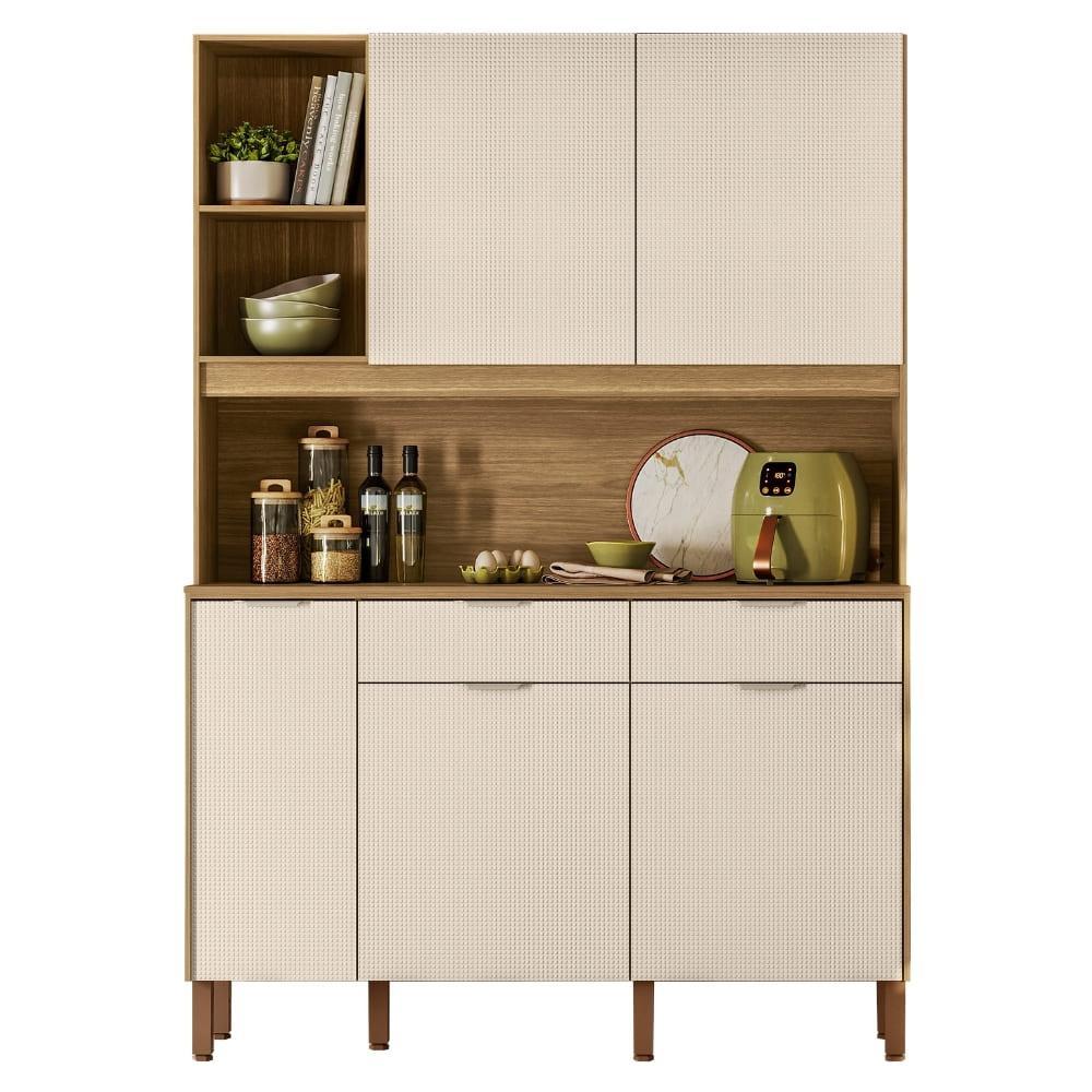Armário De Cozinha Compacta 5 Portas 3 Nichos Mandala