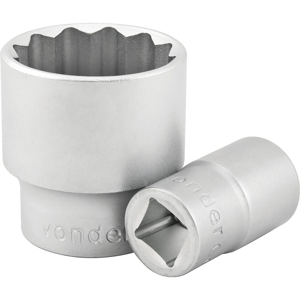 Soquete Estriado Encaixe 3/4" 24mm CRV 1 Peça Vonder