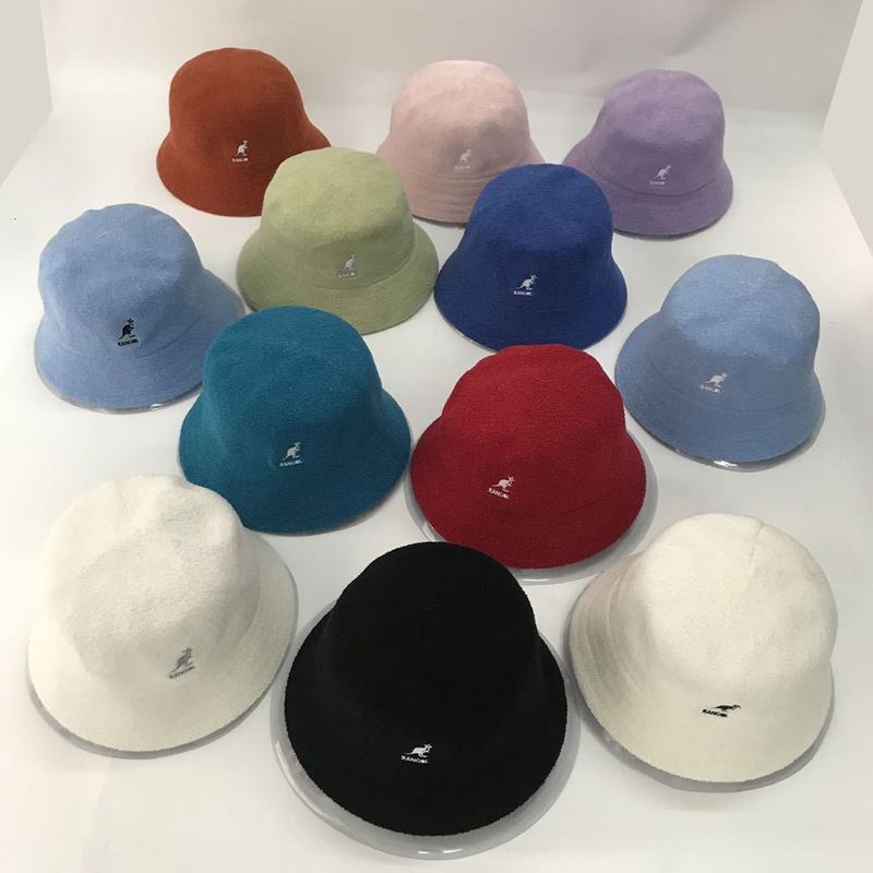 Chapéu de topo plano Original canguru kangol topo plano Terry pano balde chapéu bacia pronto estoque qualidade elegante