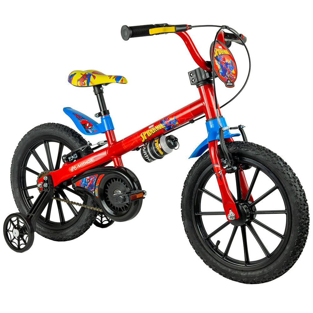 Bicicleta Infantil Aro 16 Nathor Spider Man Freio V-Brake 1 Marcha