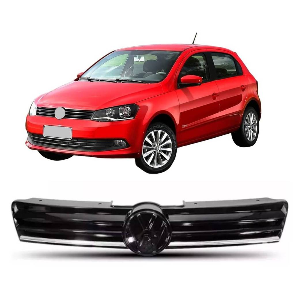 Grade Gol Voyage Saveiro G6 2012 2013 2014 2015 Black Piano Com Friso Cromado