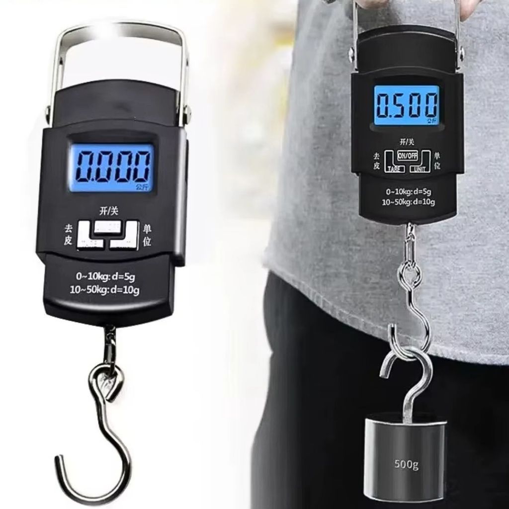 Balança De Mão Digital Portátil Bolsa Mala Peixe De Até 50kg