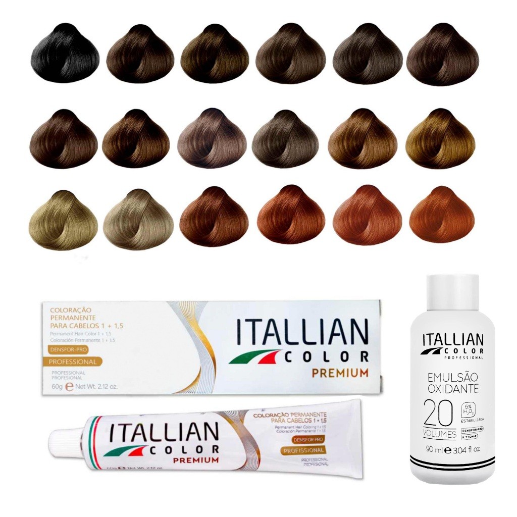 Escolha a Cor | Coloração Itallian Color + Emulsão Oxi de 20 Volumes 90ml