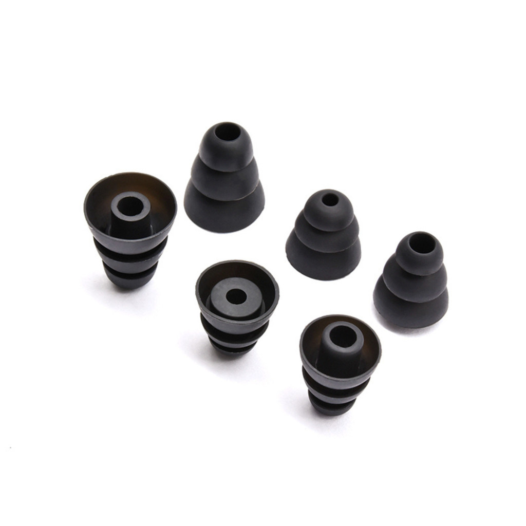 3 Pares Borrachas Borrachinhas Protetor Auricular In Ear Tripla Falange Fone De Ouvido Universal KZ e Moxpad