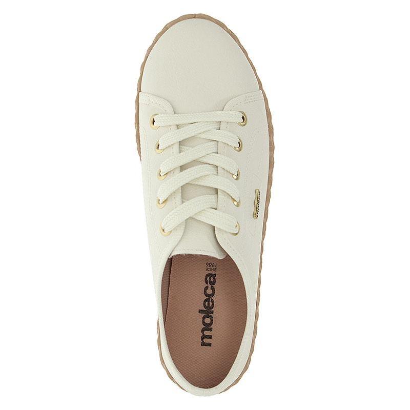 Tênis Feminino Básico Casual Trabalho Dia a Dia Confortável Cadarço Sola Trançada Moleca Original · foto 2