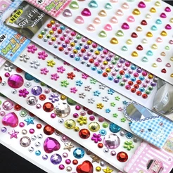 Kit 3 Adesivos De Acrílico Diamante Decoração DIY