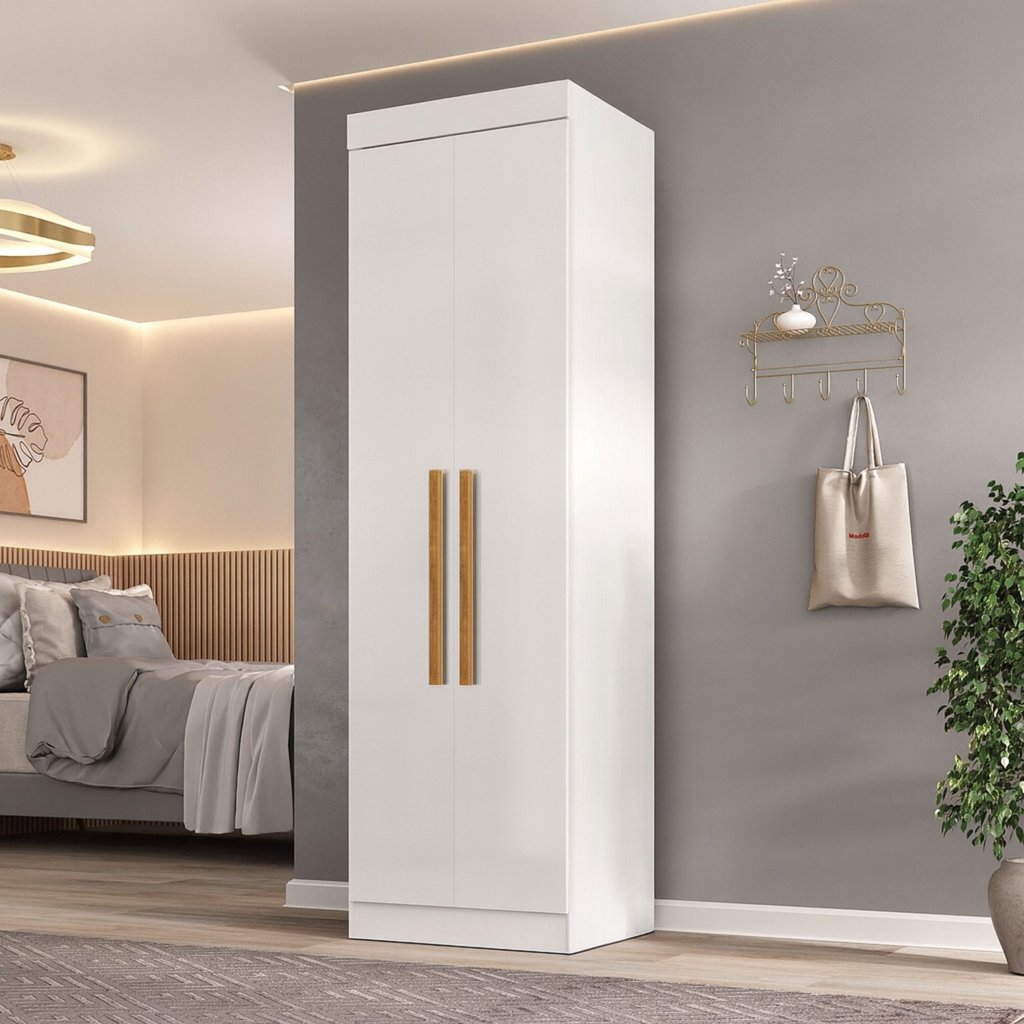 Guarda-roupa Compacto 2 Portas Mdp Paris Branco em Oferta na Shopee