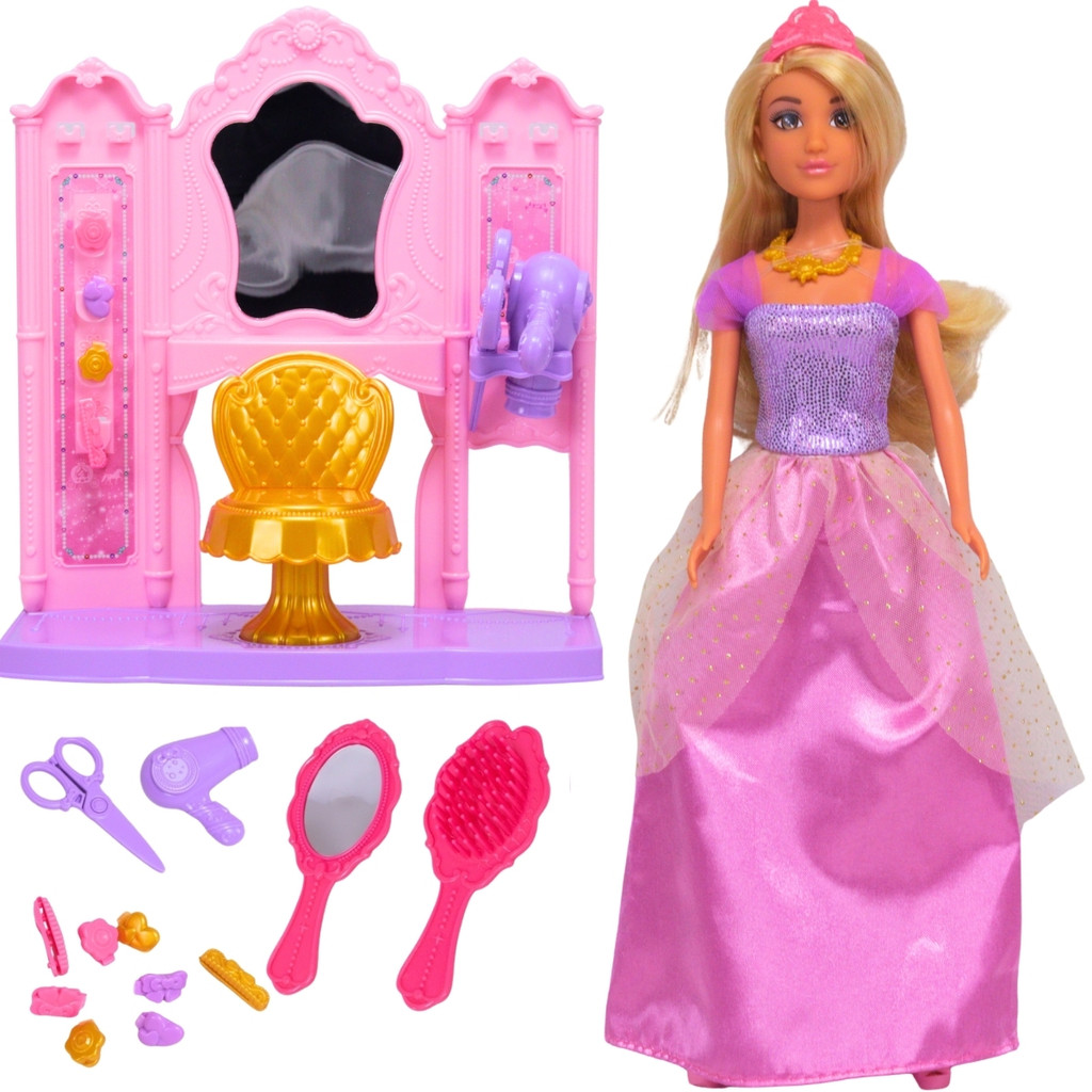 Boneca Anlily Coleção Princesa E Camarim Acessórios Vestido Rosa - Castela em Oferta na Shopee