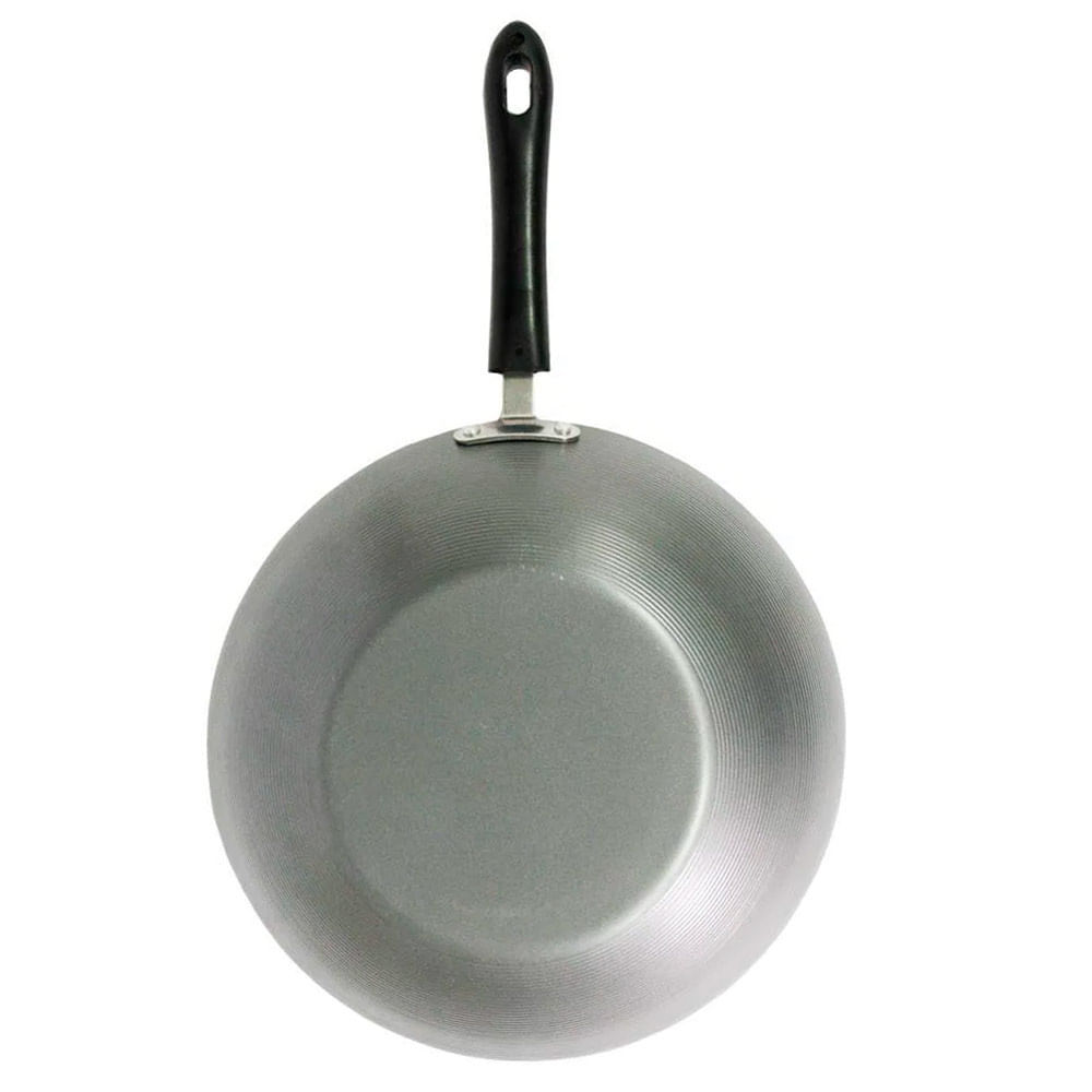 Detalhes do Frigideira Antiaderente Wok Cazza Cinza 30cm