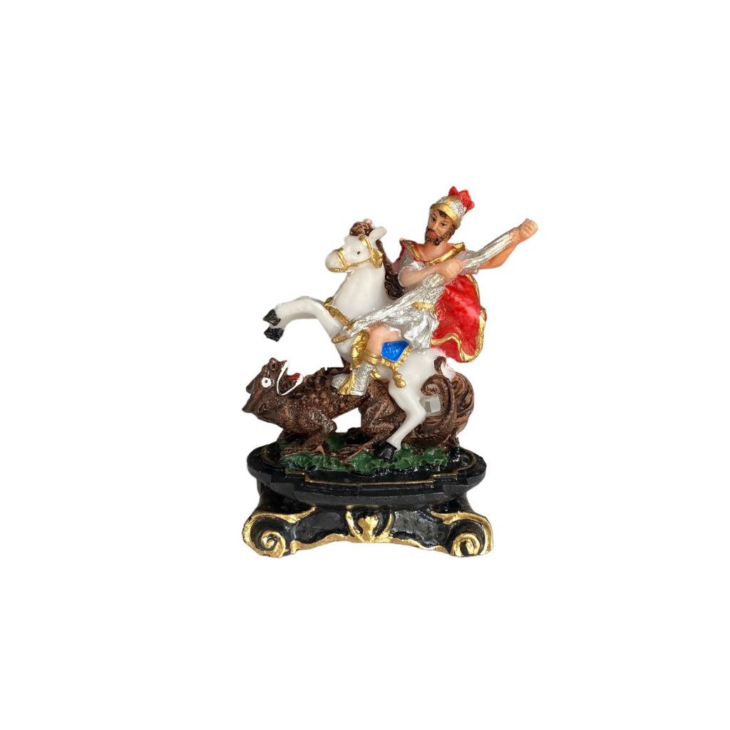 Imagem resina São Jorge colonial 12cm em Oferta na Shopee