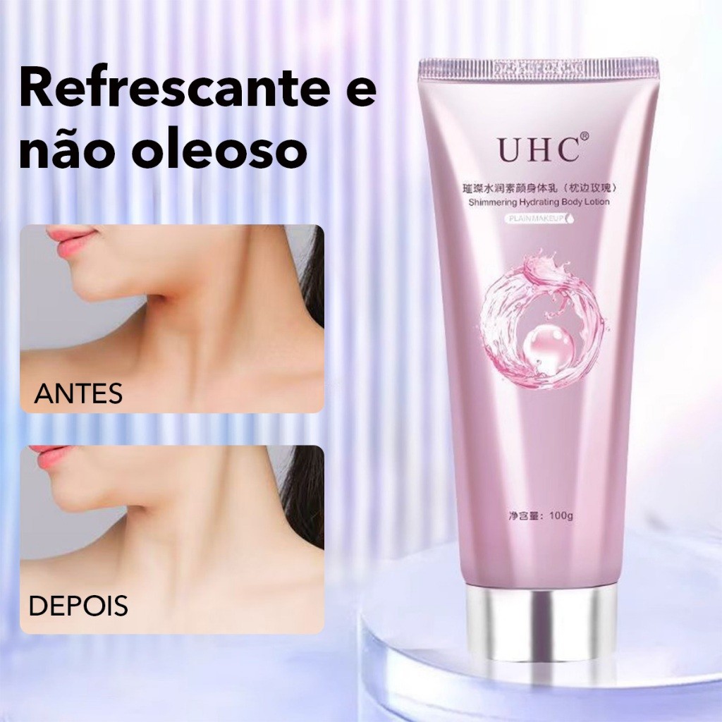 UHC Crema Corporal Nude Brilhante Hidratante - Ilumina, Renova Pele, Dá Brilho, Hidratação Profunda em Oferta na Shopee