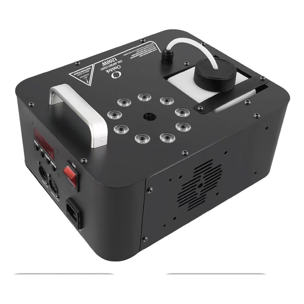 Máquina De Fumaça 1200w 9 Led Rgb Dmx Canhao Fluido Preto
