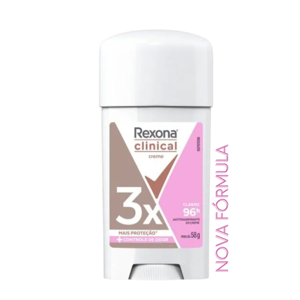 Antitranspirante em creme Rexona Clinical Classic 96h 58g