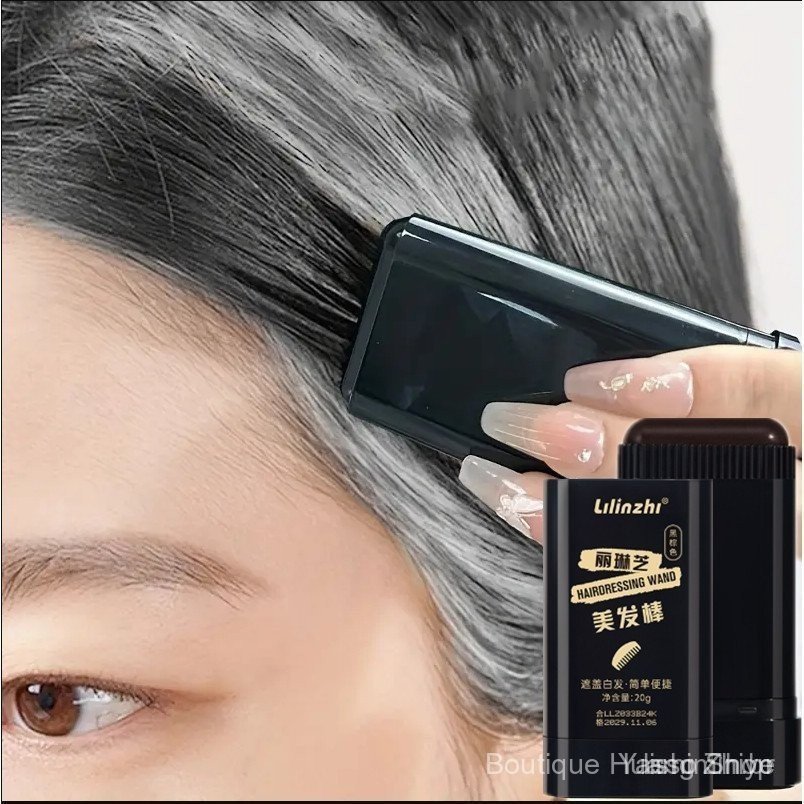 Bastão de Cabelo à Prova d'Água e Suor, Sem Manchas Desbotadas, Cobre Cabelos Grisalhos, Pente Dentado Natural SYCR H3Q1