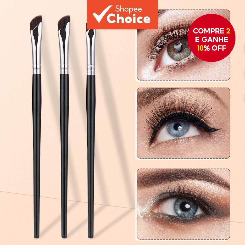Conjunto de 5 Pincéis de Delineador de Precisão com Pontas Anguladas para Iniciantes - Ferramentas para Sobrancelhas e