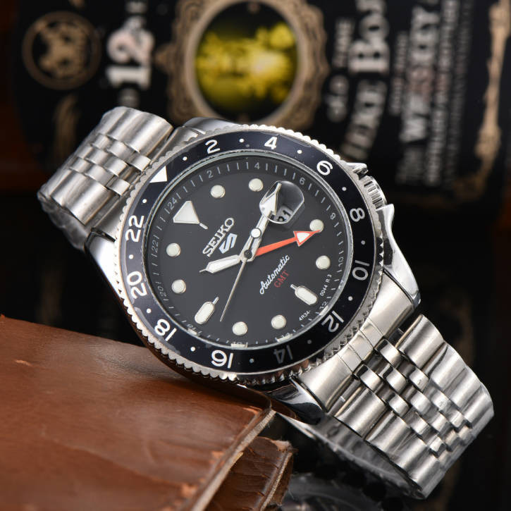 SEIKO GMT Sports Moda Masculina Relógio De Negócios Calendário Multifuncional