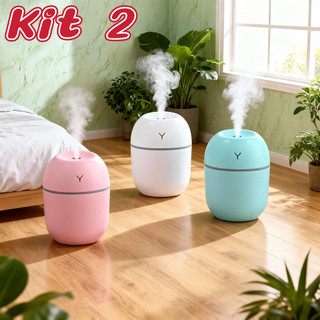 Kit 2 Umidificador de Ar Difusor Egg LED 250ml Purificador de Ar Casa Escritório Escola