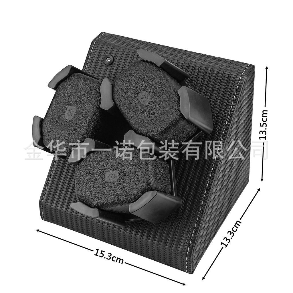 Em estoque, Caixa de Relógio Elétrica Silenciosa Ativa, Enrolador de Relógio Mecânico Automático de 3 Posições, Couro de