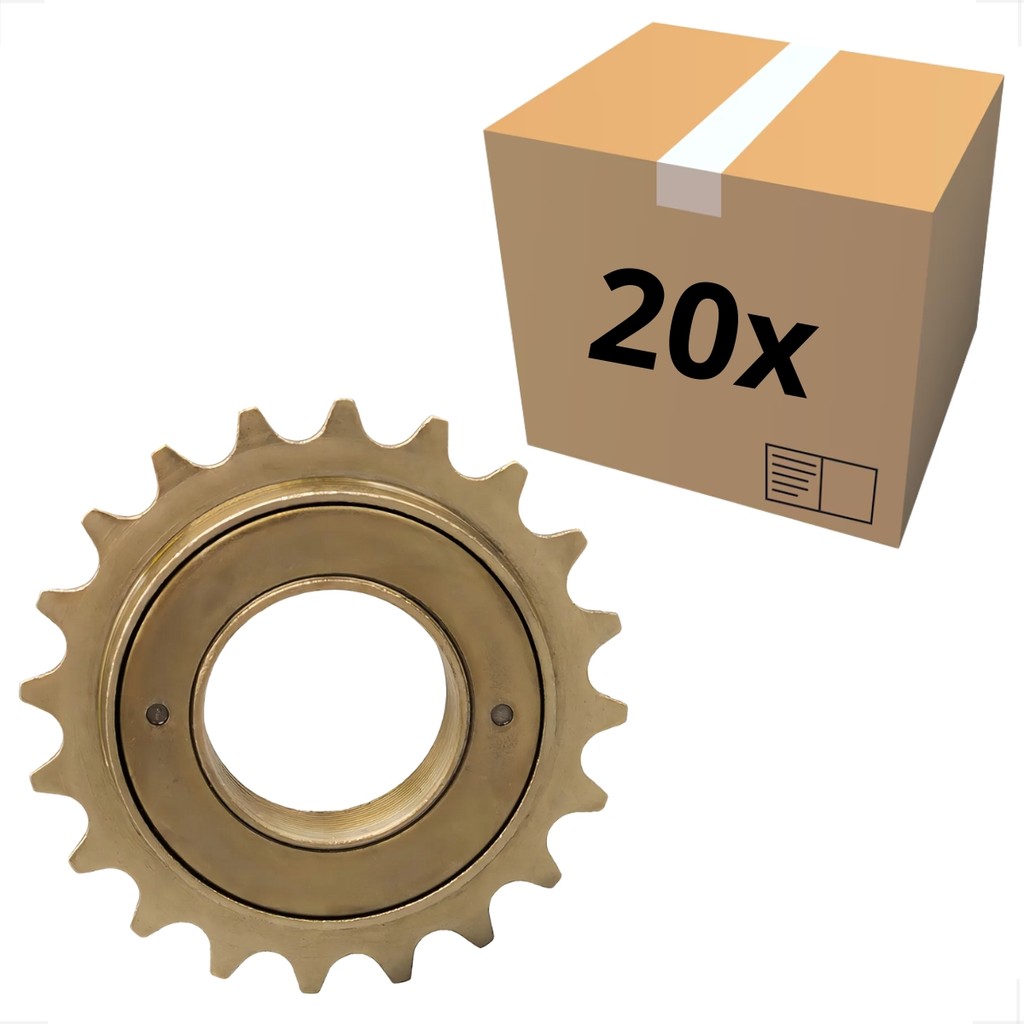 Kit 20 Catraca Roda Livre Coroa Esferada Dourada 20 Dentes Bicicleta Monark Tropical Caloi Atacado