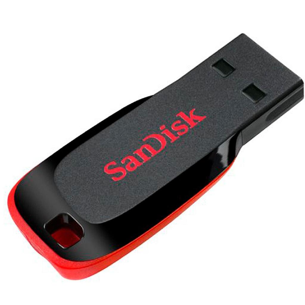 Pen Drive Sandisk Cruzer Blade 64GB USB 2.0 Preto/Vermelho - em Oferta na Shopee