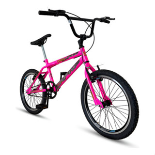 Bicicleta Aro 20 Cross Cripto Bmx Freestyle Pneu Preto Rosa/Amarelo e prata em Oferta na Shopee