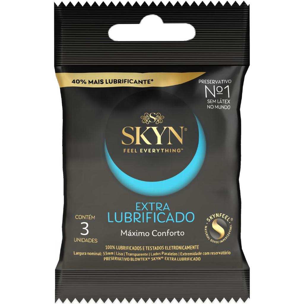 Preservativo SKYN Extra Lubrificado 3 Unidades em Oferta na Shopee