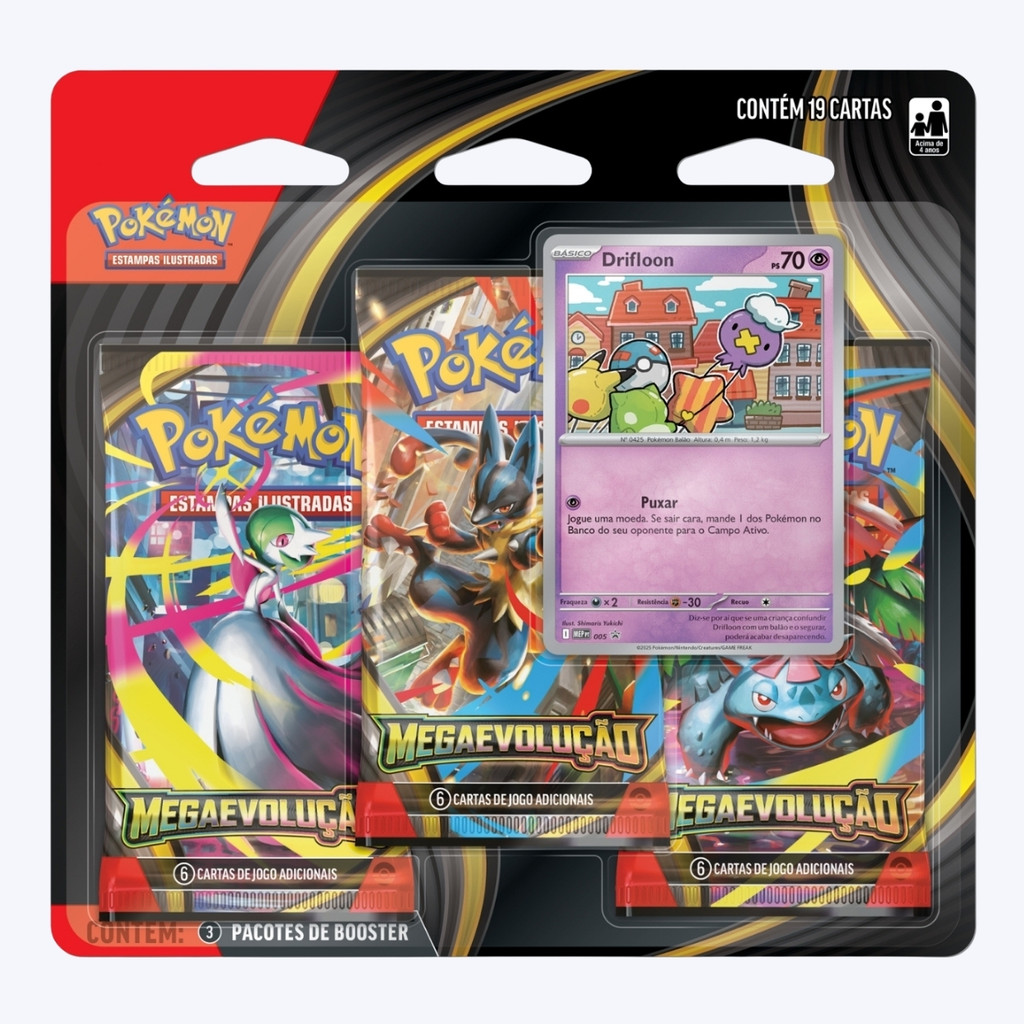 Blister Triplo Pokémon Megaevolução Colecionáveis Tcg Copag em Oferta na Shopee