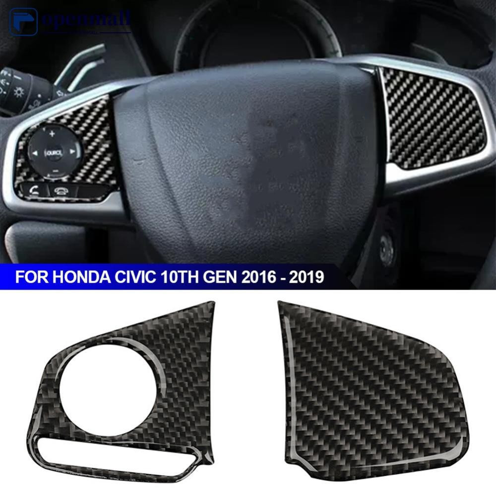 Nobleflying OMALL 2 Pçs Estilo De Fibra Carbono Do Carro Volante Painel Real Capa Guarnição Para Honda Civic 10th Gen 20