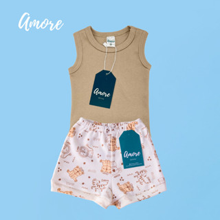 Conjunto Body Regata Amore Marrom e Short Coleguinha 100% Algodão em Oferta na Shopee