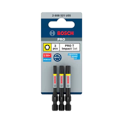 Pacote com 3 Bits Torx 55mm T25 T30 T40 Pro Impact Bosch 2608521U55