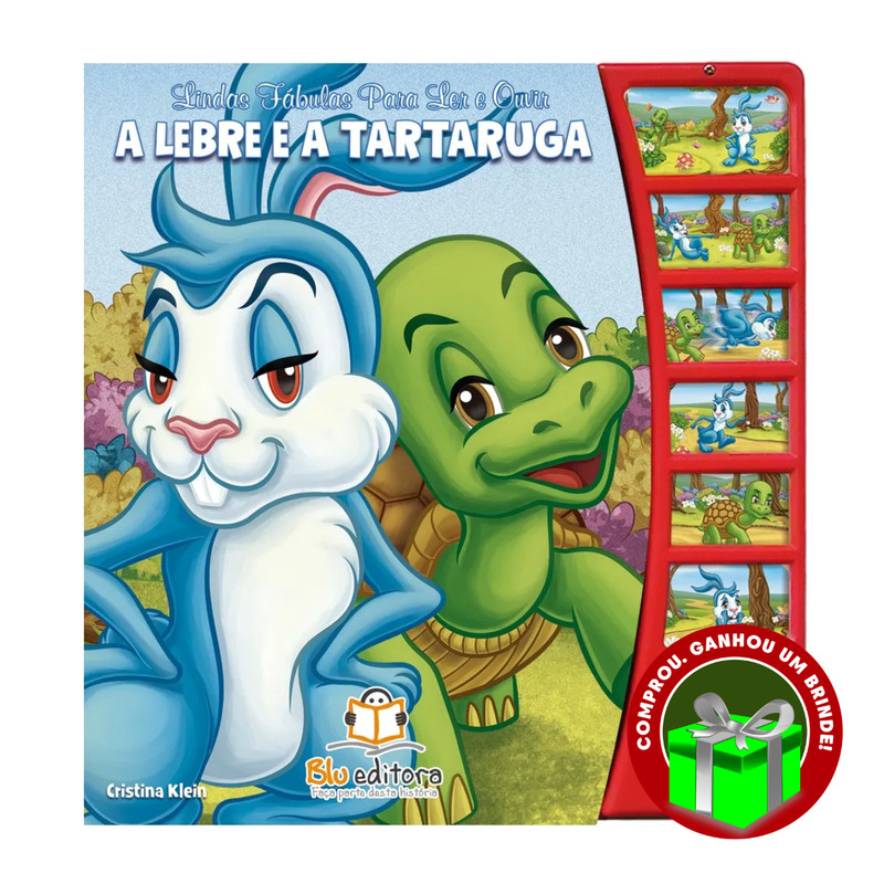 Livro Lindas Fábulas Para Ler E Ouvir: A Lebre E A Tartaruga Blu Crianças Filhos Infantil Desenho