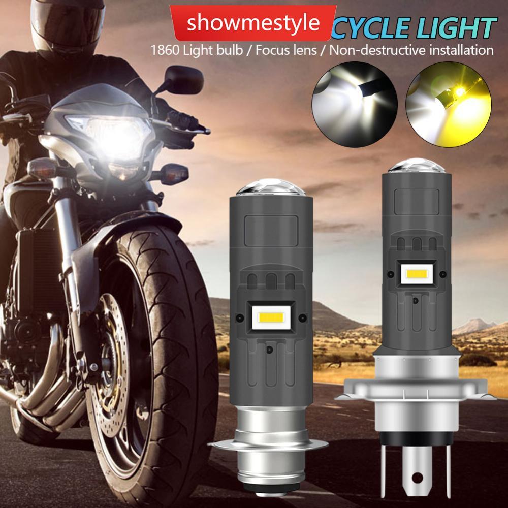SMS 6000 Lúmen P15D H4 Motocicleta LED Spot Light Lente De Liga Alumínio Farol Scooter Moto Lâmpada Dupla Cor DRL Hi/Lo 
